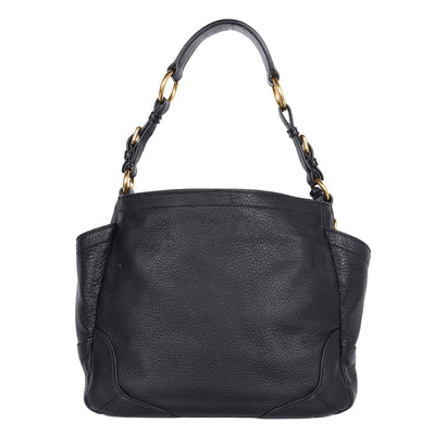 Vitello Daino Side Pocket Hobo Black