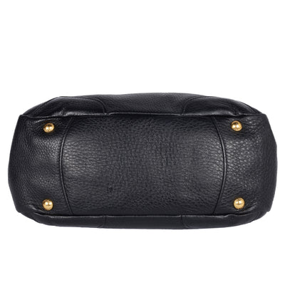 Vitello Daino Side Pocket Hobo Black