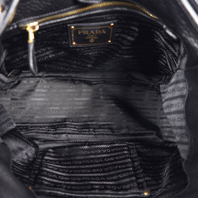 Vitello Daino Side Pocket Hobo Black