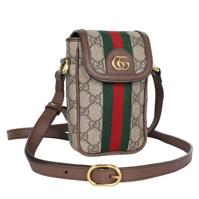 GG Supreme Monogram Web Ophidia Phone Crossbody