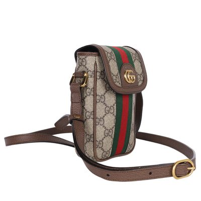 GG Supreme Monogram Web Ophidia Phone Crossbody