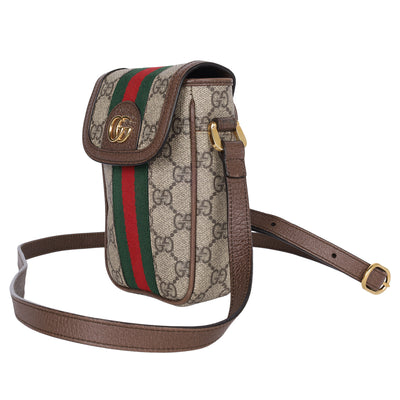 GG Supreme Monogram Web Ophidia Phone Crossbody