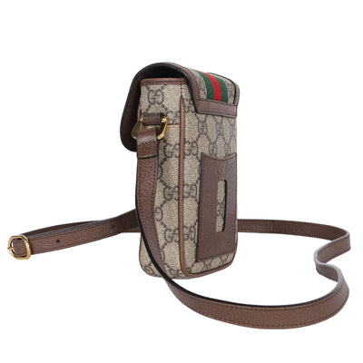 GG Supreme Monogram Web Ophidia Phone Crossbody