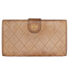 Lambskin Diamond Stitched French Wallet Beige (Authentic Pre-Owned)