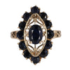 10Kt Yellow Gold Natural Sapphire Filigree Style Ring Size 7.25