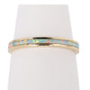 10Kt Yellow Gold Smooth Opal Inlay Wedding Band Size 7