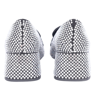 Crystal-embellished logo-plaque Loafers Size 35.5 NEW