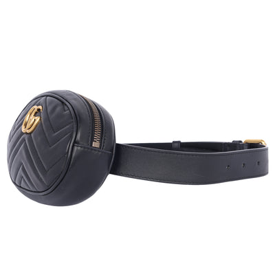 Matelasse GG Marmont Belt Bag 75 30 Black (Authentic Pre Loved)