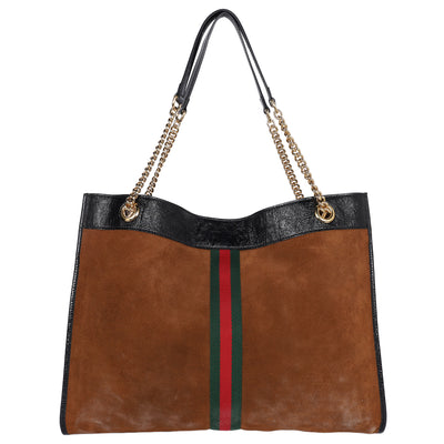 Suede Patent Large Rajah Chain Tote