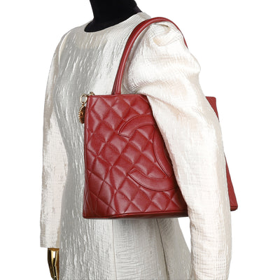 Caviar Quilted Medallion Tote