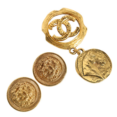 Round Gold Clip Earrings