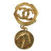 Vintage Gold CC Logo Horse Charm Brooch