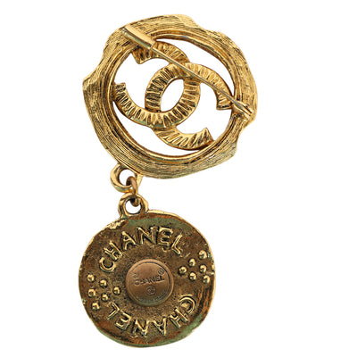 Vintage Gold CC Logo Horse Charm Brooch