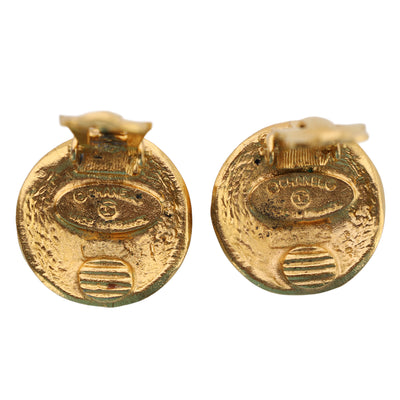 Gold Metal Medallion CC Chain Necklace