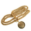 Gold Metal Medallion CC Chain Necklace