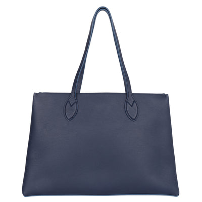 Grained Calfskin Lockme Shopper Blue