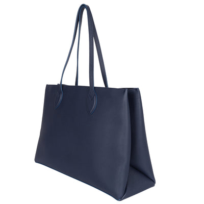Grained Calfskin Lockme Shopper Blue