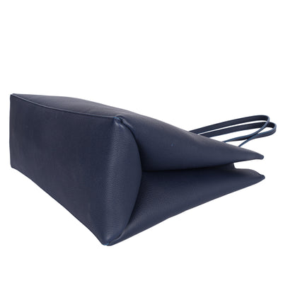 Grained Calfskin Lockme Shopper Blue