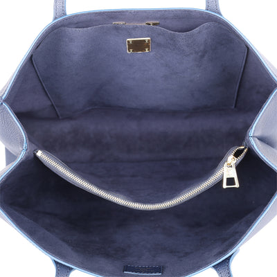 Grained Calfskin Lockme Shopper Blue