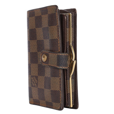 Damier Ebene French Kisslock Purse Wallet