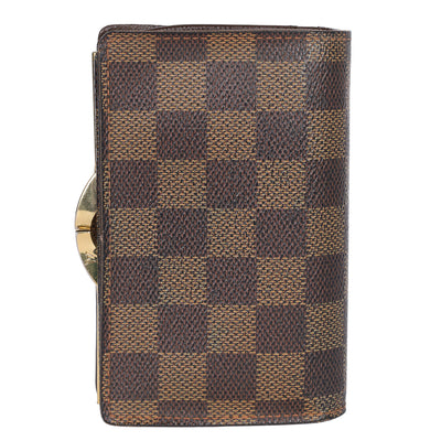 Damier Ebene French Kisslock Purse Wallet