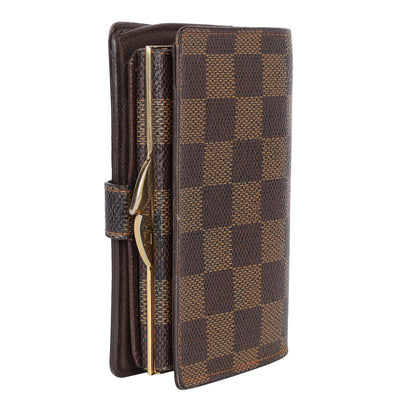 Damier Ebene French Kisslock Purse Wallet