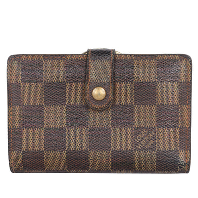 Damier Ebene French Kisslock Purse Wallet