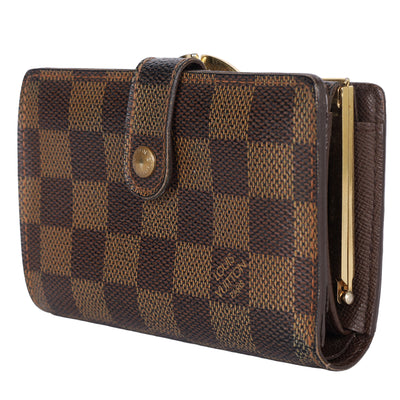 Damier Ebene French Kisslock Purse Wallet