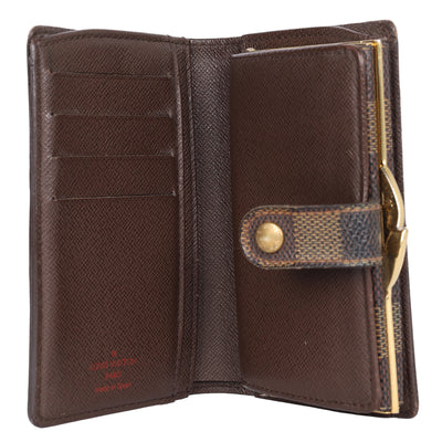 Damier Ebene French Kisslock Purse Wallet