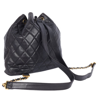 Quilted Lambskin Drawstring Backpack