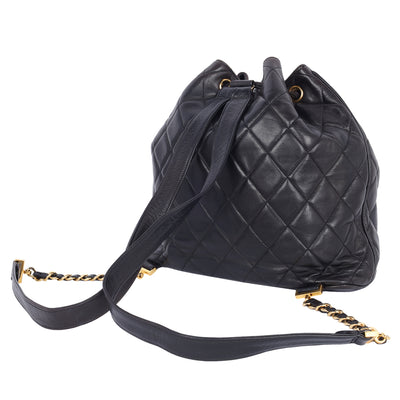 Quilted Lambskin Drawstring Backpack