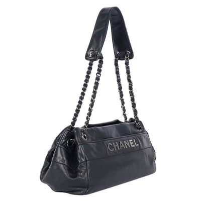 Lambskin Lax Accordion Hobo Black