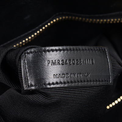 Lambskin Matelasse Chevron Monogram Shopping Bag Black