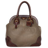 Jacquard Milano Canvas Leather Shoulder Bag (Authentic Pre-Owned)