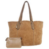 GG Leather and Suede Shoulder Bag Tote (Authentic Pre-Owned)