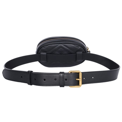 Matelasse GG Marmont Belt Bag 75 30 Black (Authentic Pre Loved)
