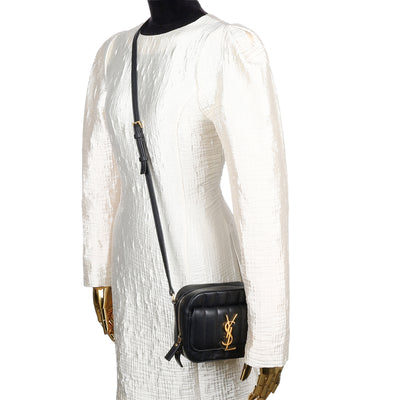 Grained De Poudre Matelasse Monogram Vicky Camera Bag