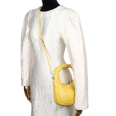 Soft Padded Nappa Leather Mini Bag in Yellow