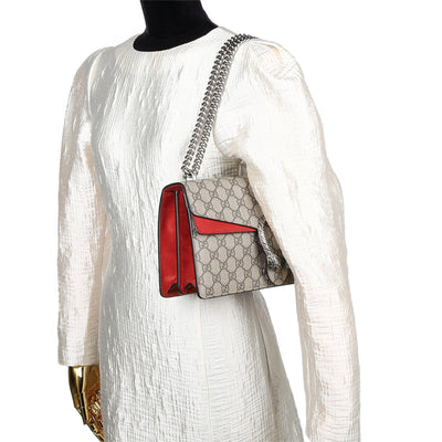 GG Supreme Monogram Dionysus Shoulder Bag Hibiscus Red