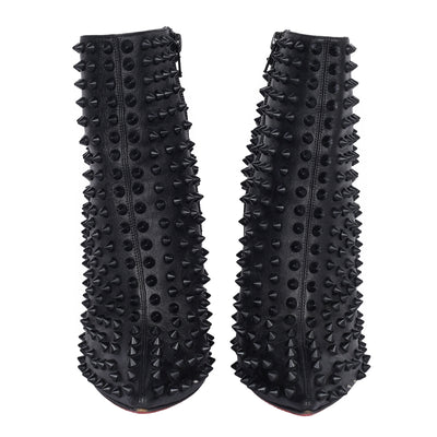 Snakilta 120 Black Patent Spiked Boots 37 6 US