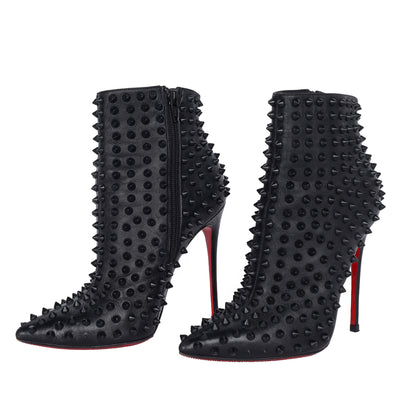 Snakilta 120 Black Patent Spiked Boots 37 6 US