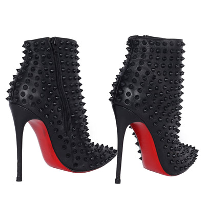 Snakilta 120 Black Patent Spiked Boots 37 6 US