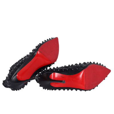 Snakilta 120 Black Patent Spiked Boots 37 6 US