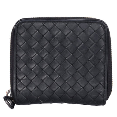 Intrecciato square zip-around wallet