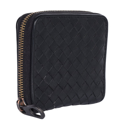 Intrecciato square zip-around wallet