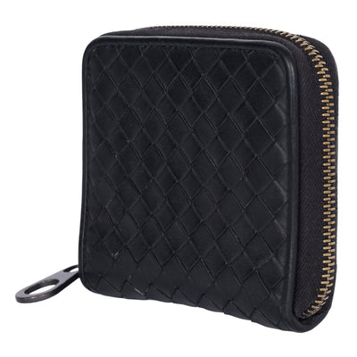 Intrecciato square zip-around wallet