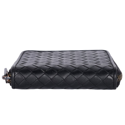 Intrecciato square zip-around wallet