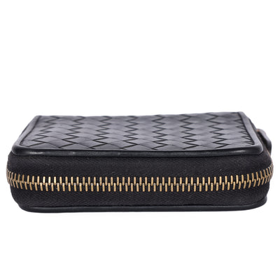 Intrecciato square zip-around wallet