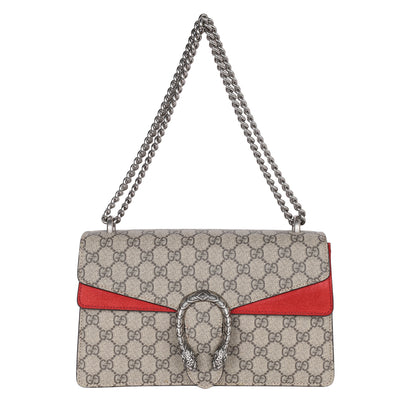 GG Supreme Monogram Dionysus Shoulder Bag Hibiscus Red
