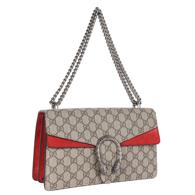 GG Supreme Monogram Dionysus Shoulder Bag Hibiscus Red